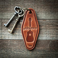 Memphis Tennessee Guitar Leather Keychain Motel Style