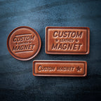 North Carolina Silhouette Leather Magnet Block Style