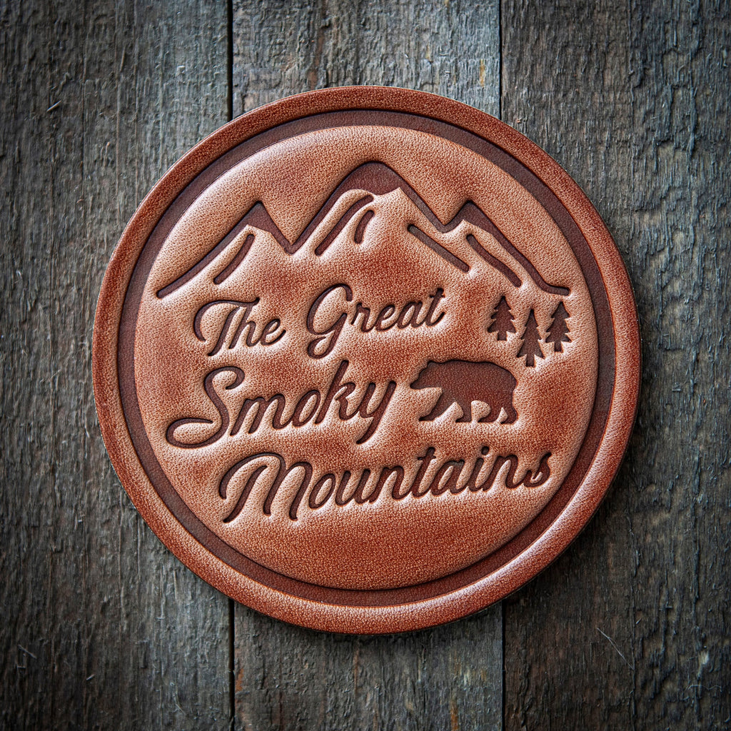 Great Smoky Mountains Leather Coaster