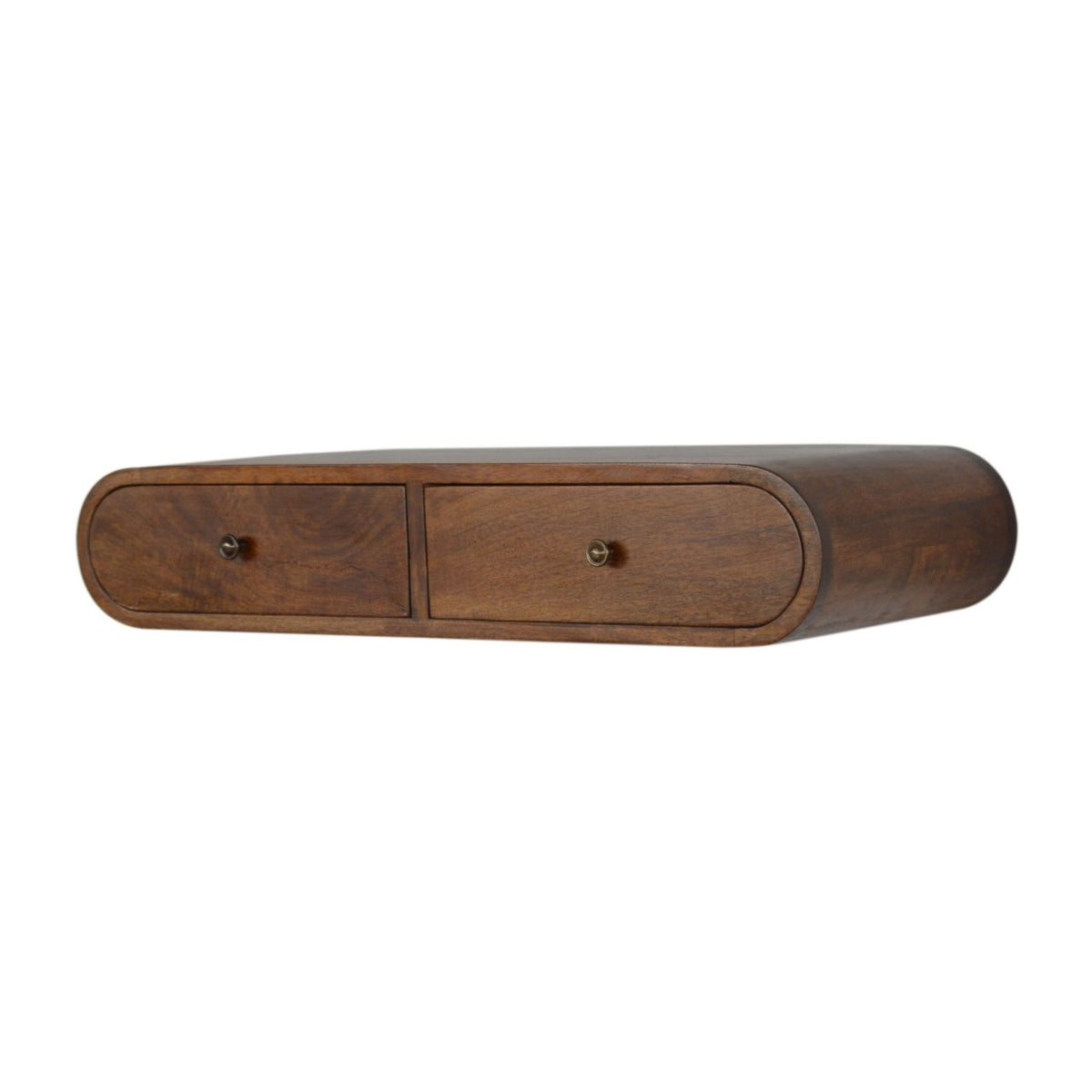 Floating London Solid Mango Wood Console – Chestnut Finish