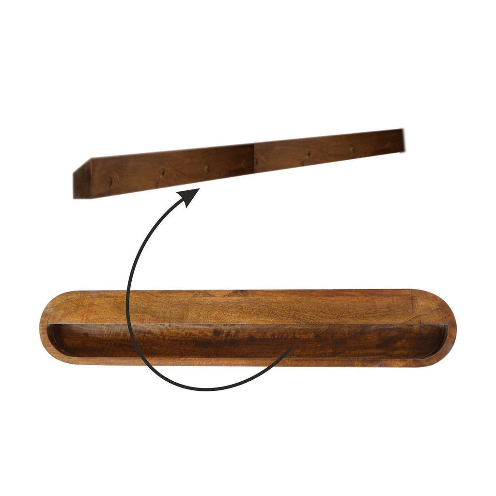 Floating London Solid Mango Wood Console – Chestnut Finish