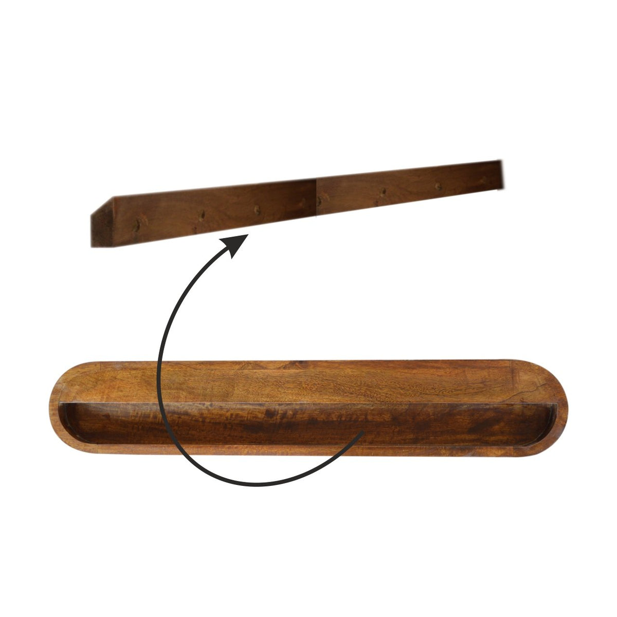 Floating London Solid Mango Wood Console – Chestnut Finish
