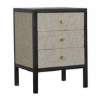 Faux Leather Nightstand – Ash Black Finish
