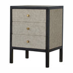 Faux Leather Nightstand – Ash Black Finish