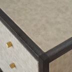 Faux Leather Nightstand – Ash Black Finish