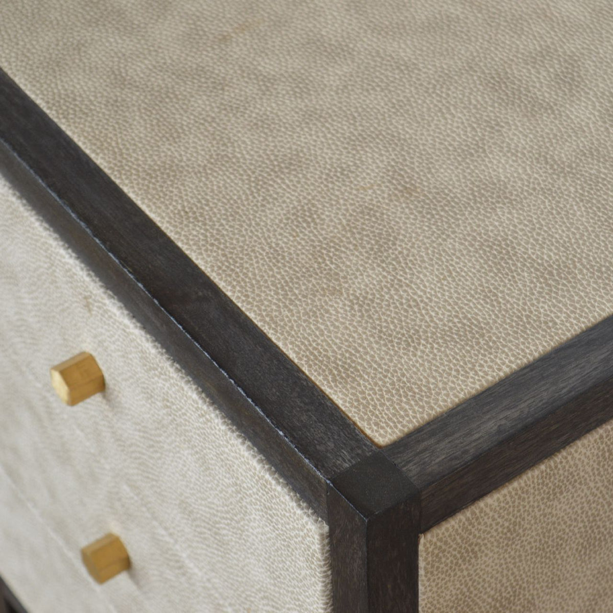 Faux Leather Nightstand – Ash Black Finish