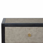 Faux Leather Nightstand – Ash Black Finish