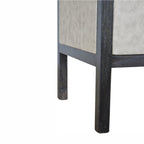 Faux Leather Nightstand – Ash Black Finish