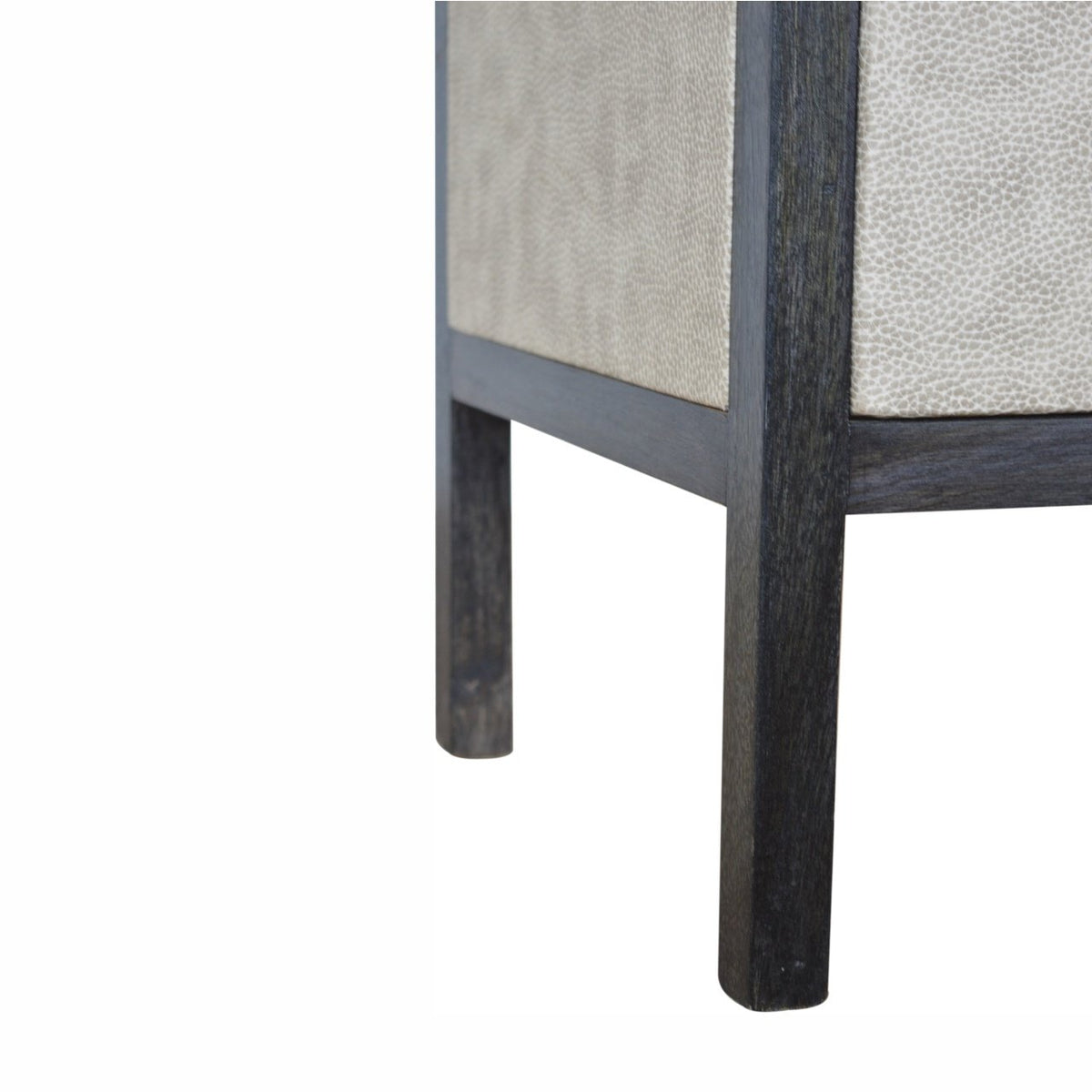Faux Leather Nightstand – Ash Black Finish