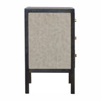 Faux Leather Nightstand – Ash Black Finish