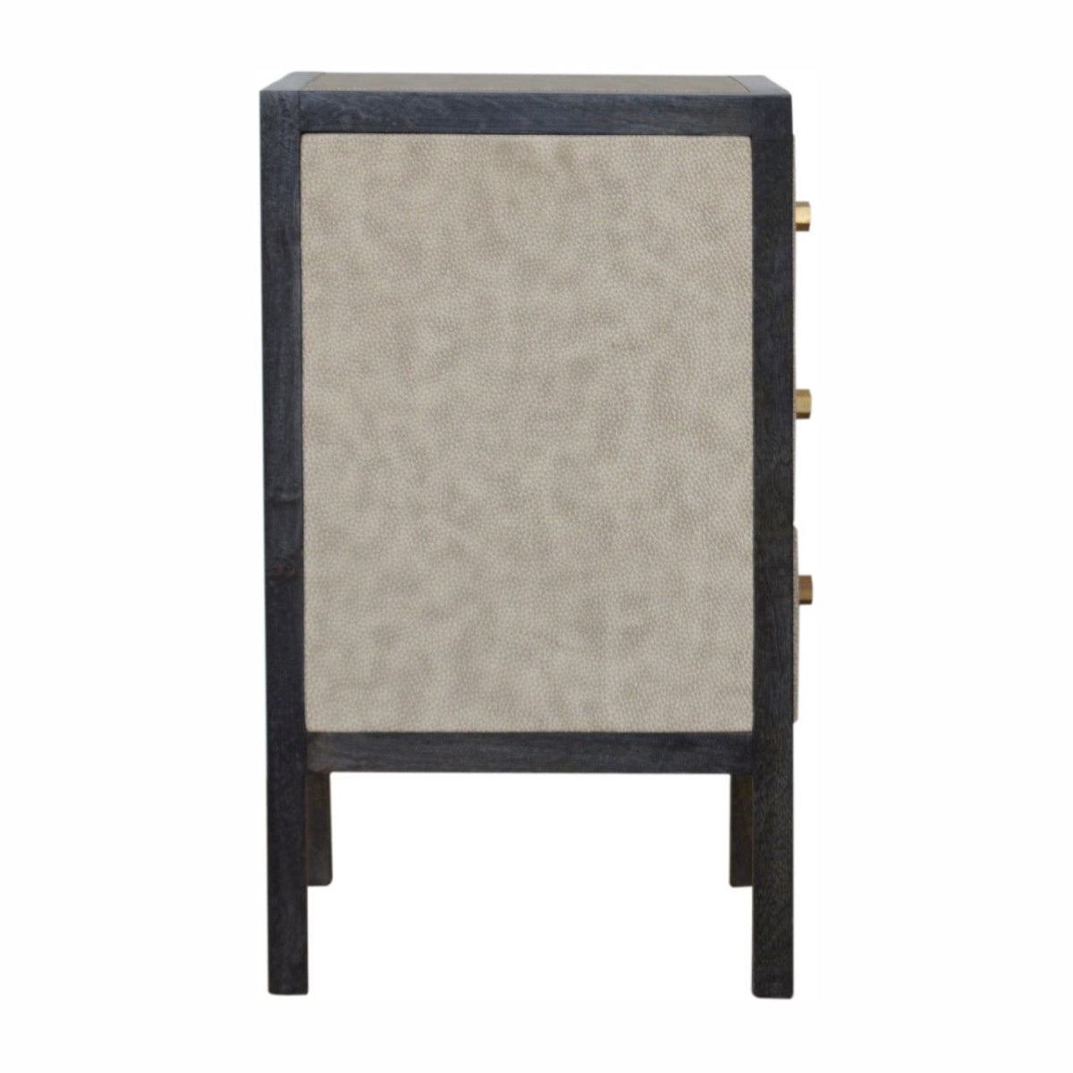 Faux Leather Nightstand – Ash Black Finish