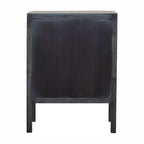 Faux Leather Nightstand – Ash Black Finish