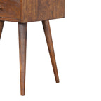 Mini Solid Mango Wood Nightstand – Chestnut Finish