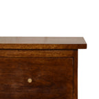 Slimline Solid Mango Wood Bedside Table – Chestnut Finish