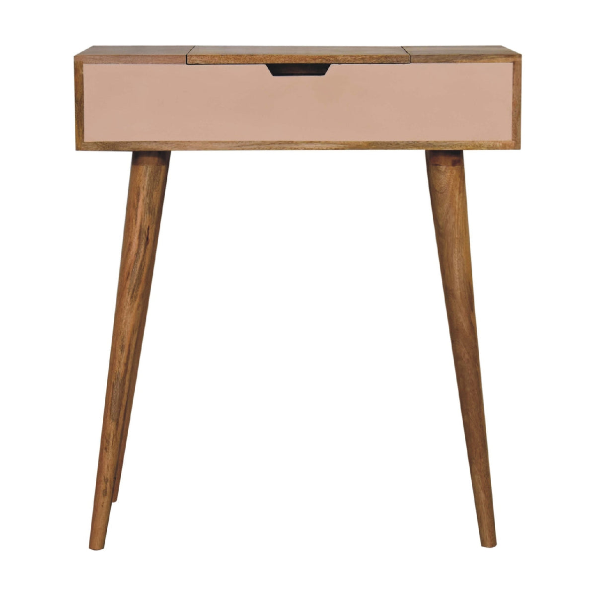 Mini Pink Solid Mango Wood Dressing Table – Oak-Ish Finish