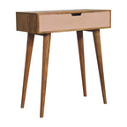 Mini Pink Solid Mango Wood Dressing Table – Oak-Ish Finish
