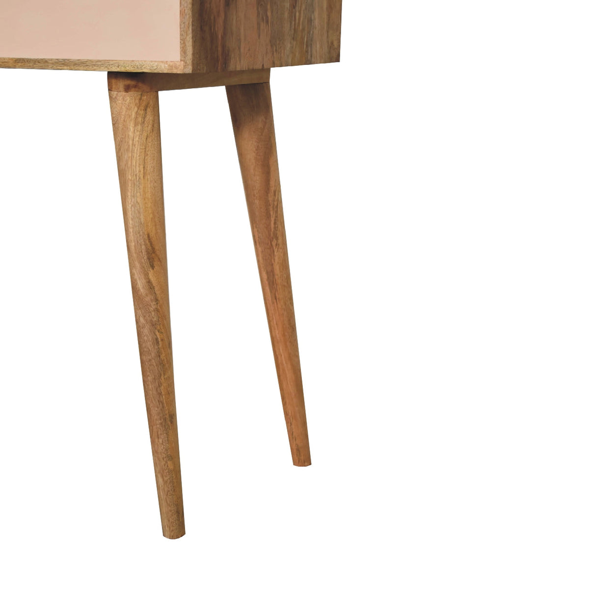 Mini Pink Solid Mango Wood Dressing Table – Oak-Ish Finish