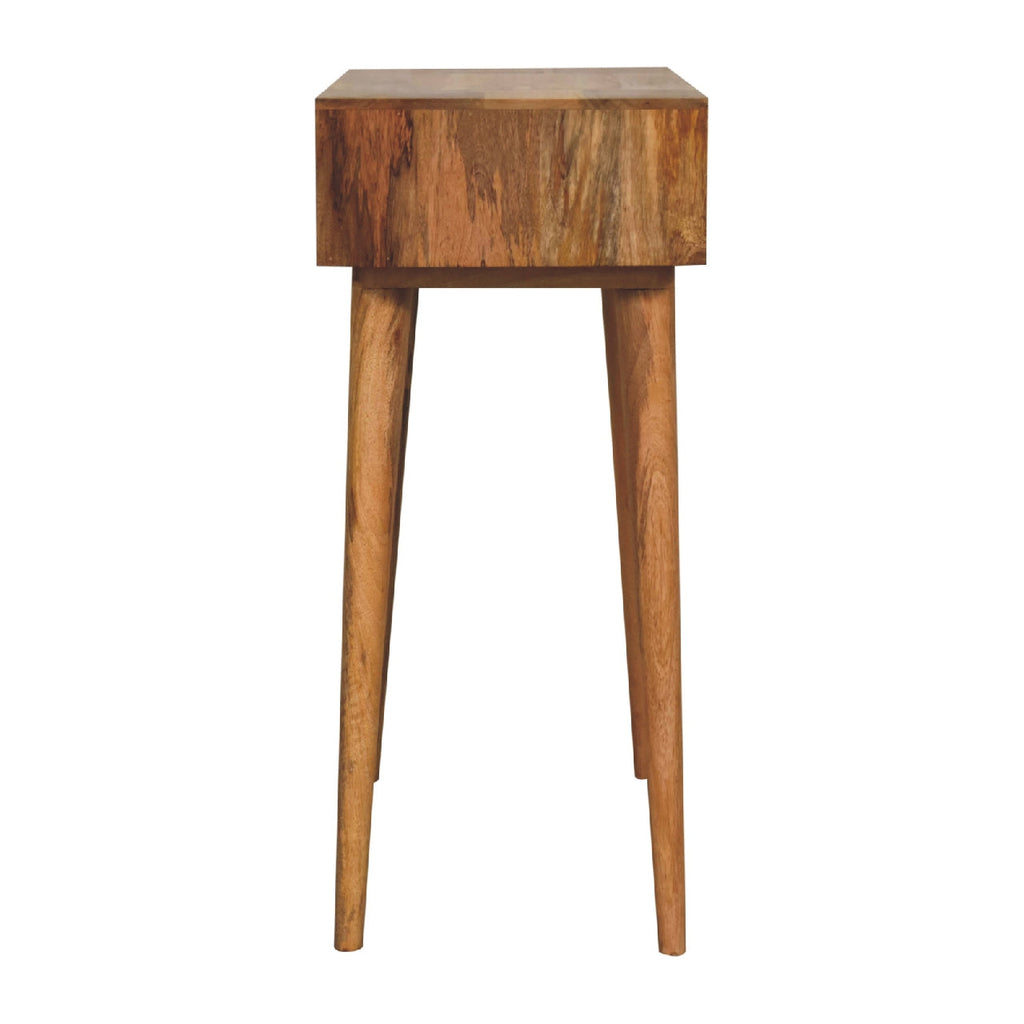 Mini Pink Solid Mango Wood Dressing Table – Oak-Ish Finish