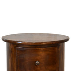 3-Drawer Drum Solid Mango Wood Chest of Drawers – Chestnut Finish