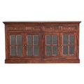 Large Glazed Solid Mango Wood Sideboard – Cherry Finish