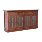Large Glazed Solid Mango Wood Sideboard – Cherry Finish