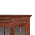 Large Glazed Solid Mango Wood Sideboard – Cherry Finish