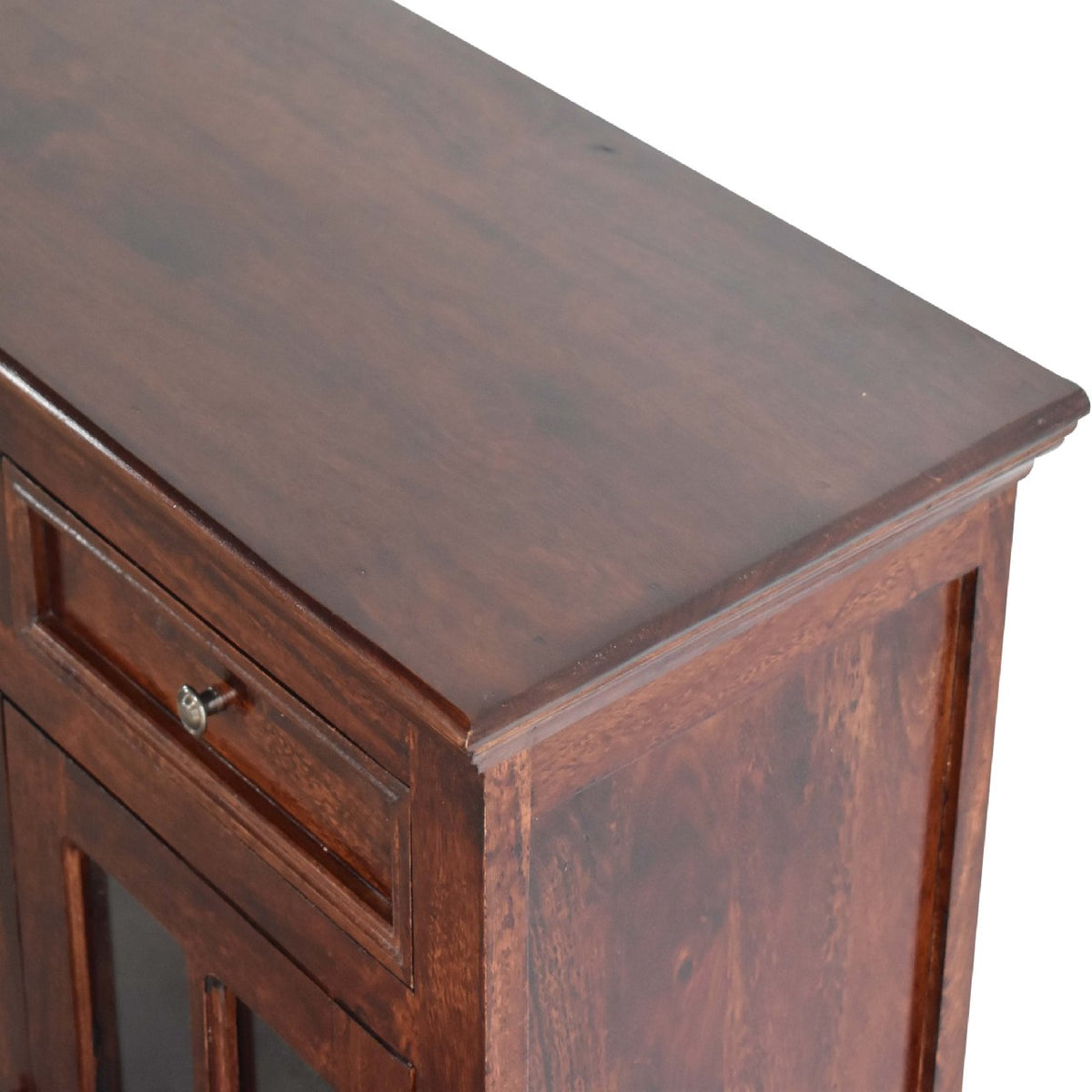 Large Glazed Solid Mango Wood Sideboard – Cherry Finish