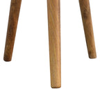 Solid Mango Wood & Bone Inlay Tripod Accent Stool – Decorative Use