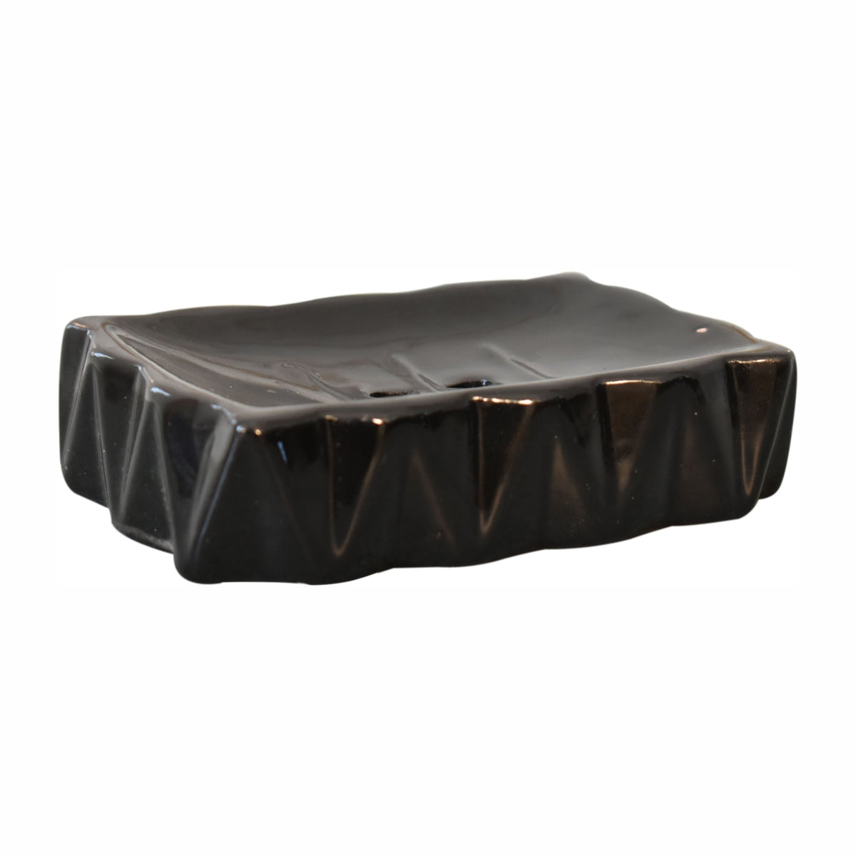 Sindri Porcelain Bathroom Set – Glossy Black, 3 Pieces