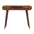 Solid Mango Wood Dressing Table with Folding Mirror – Chestnut Finish