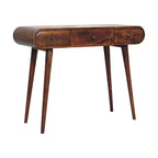 Solid Mango Wood Dressing Table with Folding Mirror – Chestnut Finish