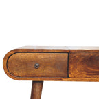 Solid Mango Wood Dressing Table with Folding Mirror – Chestnut Finish