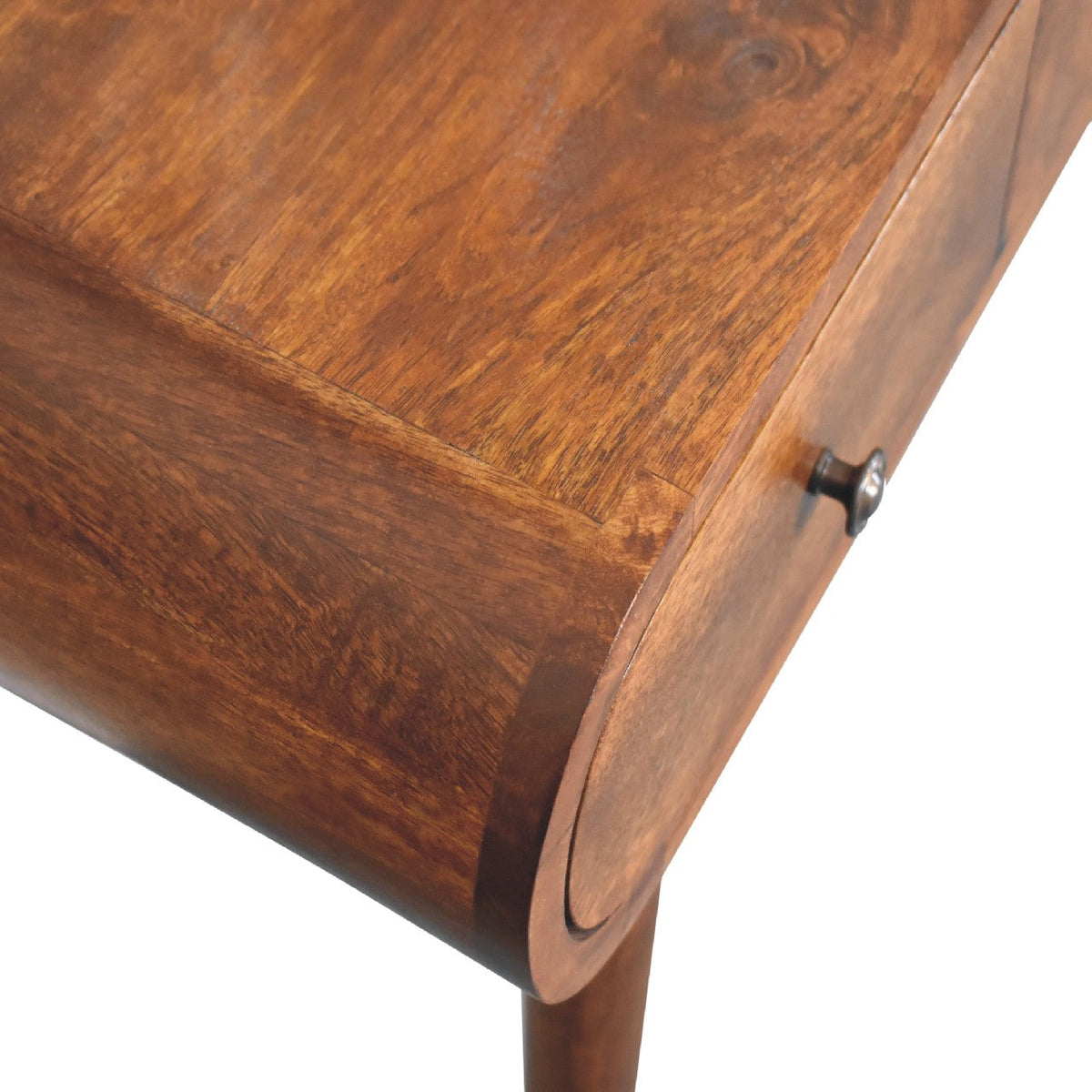 Solid Mango Wood Dressing Table with Folding Mirror – Chestnut Finish