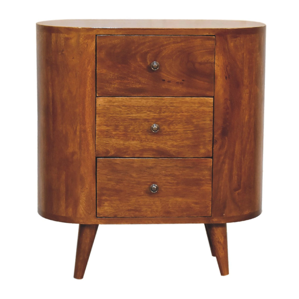 Mini Solid Mango Wood Cabinet – Chestnut Finish
