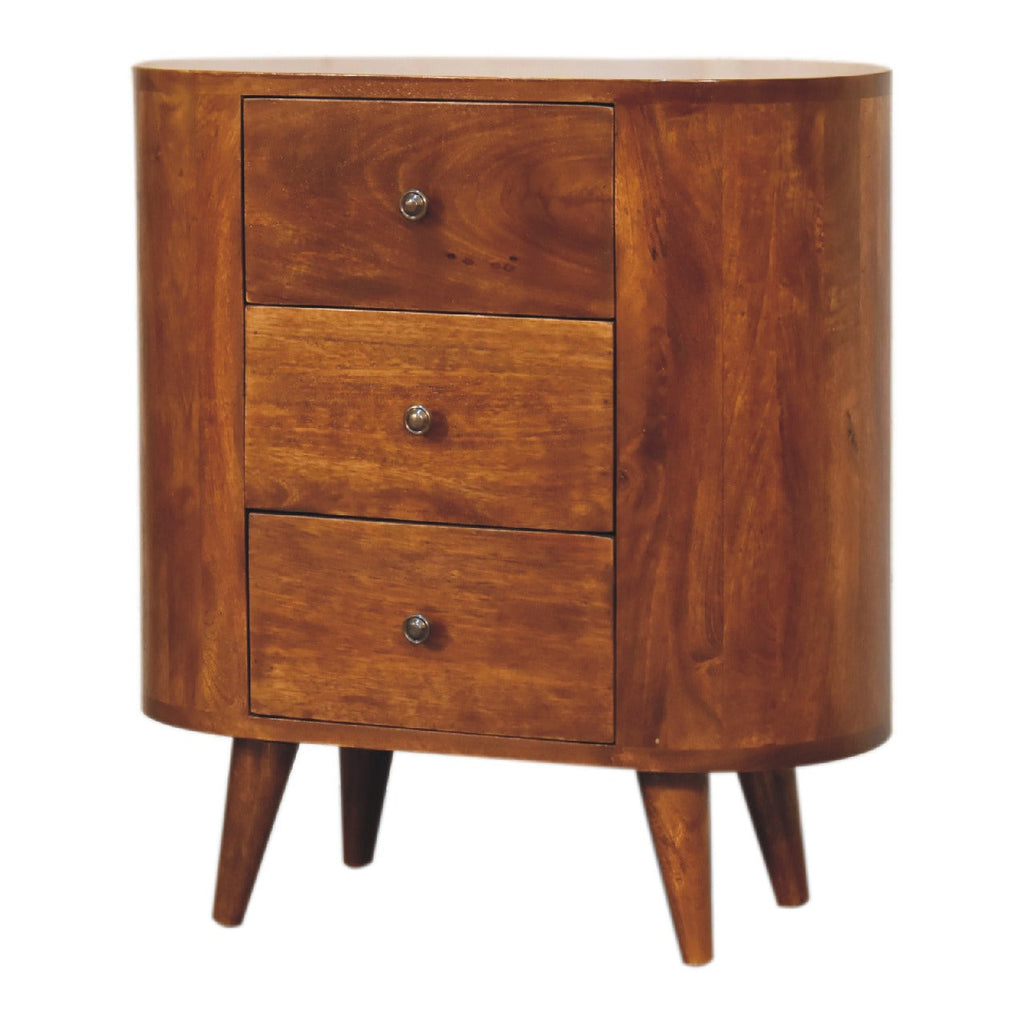 Mini Solid Mango Wood Cabinet – Chestnut Finish