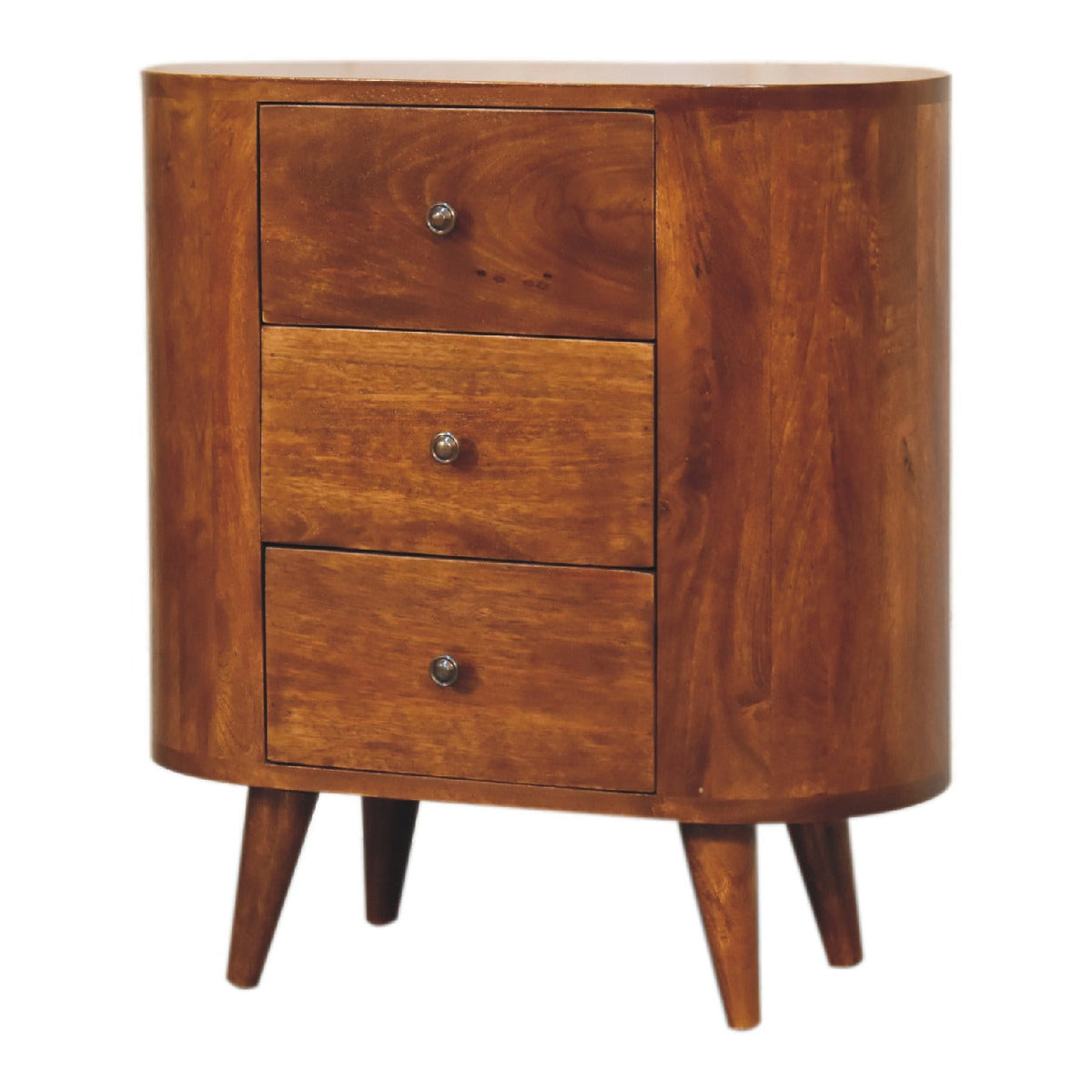 Mini Solid Mango Wood Cabinet – Chestnut Finish