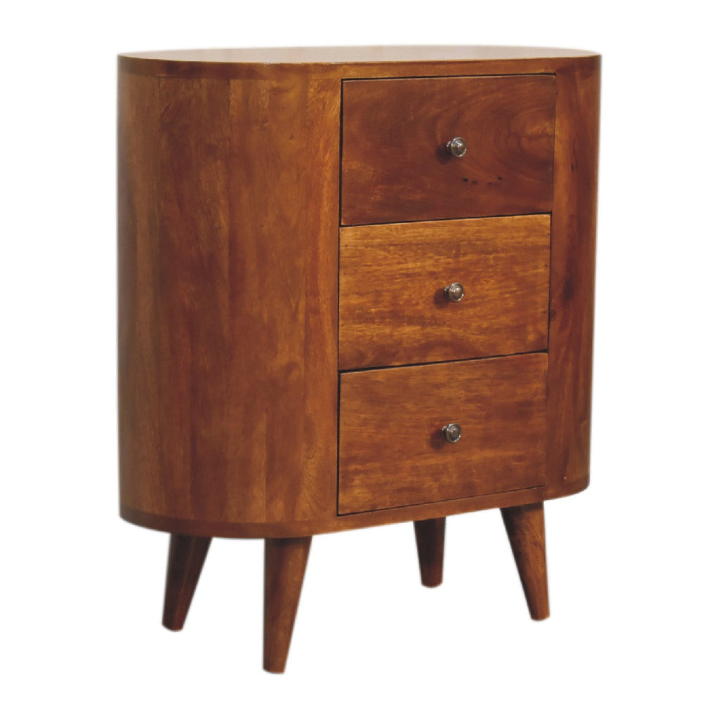 Mini Solid Mango Wood Cabinet – Chestnut Finish