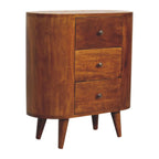 Mini Solid Mango Wood Cabinet – Chestnut Finish