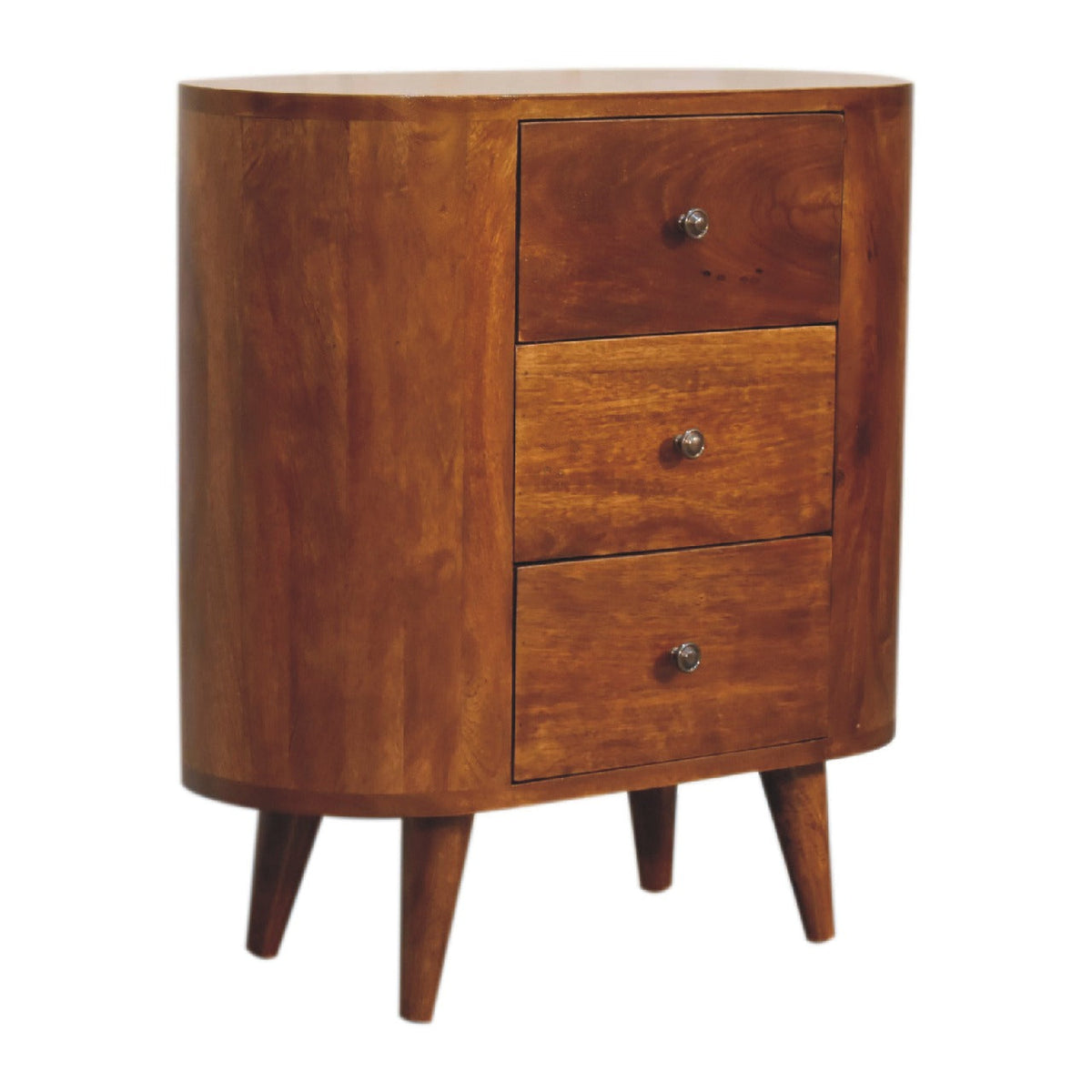 Mini Solid Mango Wood Cabinet – Chestnut Finish