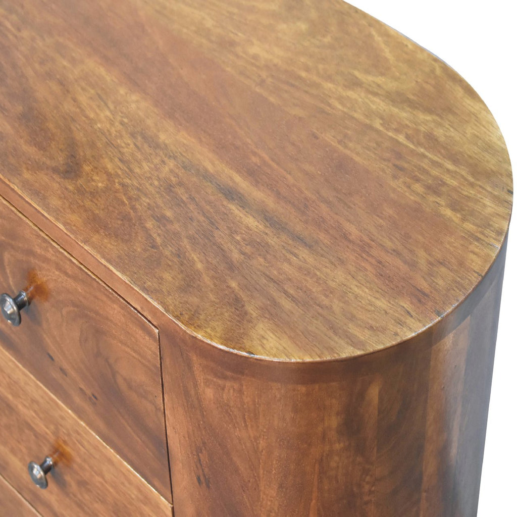 Mini Solid Mango Wood Cabinet – Chestnut Finish