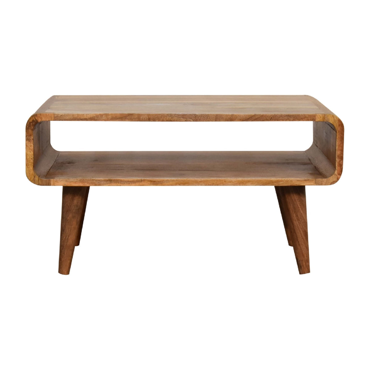 Open Solid Mango Wood Media Unit – Oak-Ish Finish