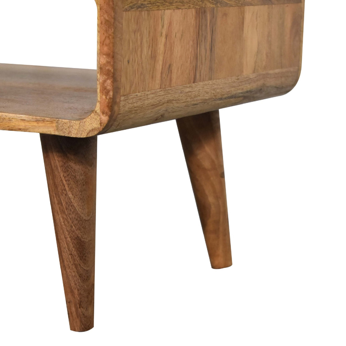 Open Solid Mango Wood Media Unit – Oak-Ish Finish