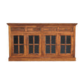 Large Glazed Solid Mango Wood Sideboard – Chestnut Finish