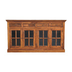Large Glazed Solid Mango Wood Sideboard – Chestnut Finish
