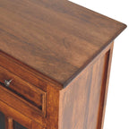 Large Glazed Solid Mango Wood Sideboard – Chestnut Finish