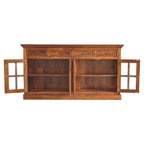 Large Glazed Solid Mango Wood Sideboard – Chestnut Finish