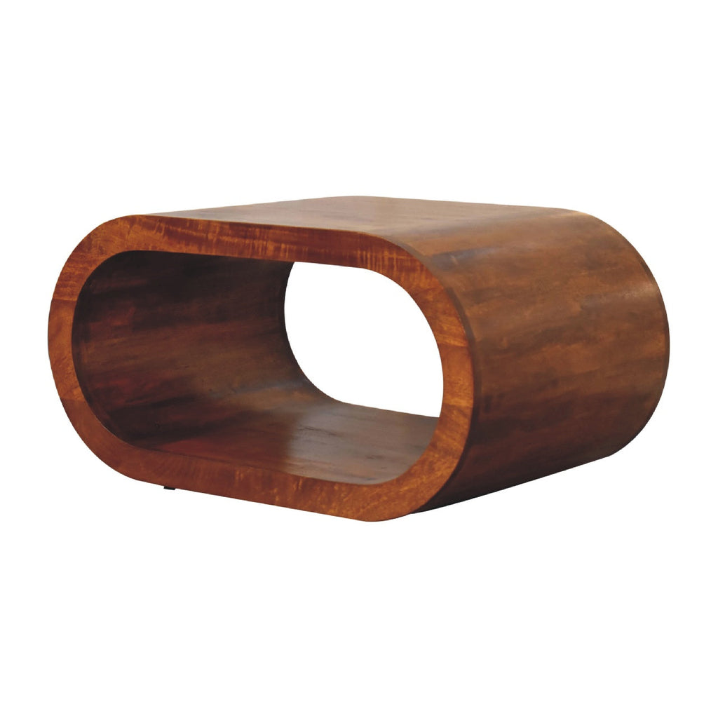 Amaya Solid Mango Wood Coffee Table – Chestnut Finish