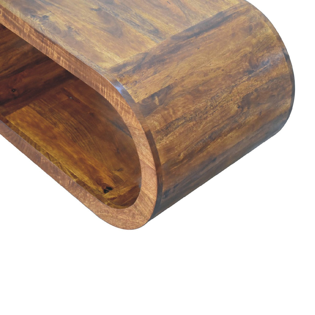 Amaya Solid Mango Wood Coffee Table – Chestnut Finish