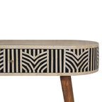 Edessa Solid Mango Wood Console Table – Oak-Ish Finish, Bone Inlay Drawer