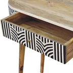 Edessa Solid Mango Wood Console Table – Oak-Ish Finish, Bone Inlay Drawer